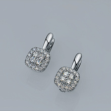 Серьги из серебра c бриллиантами