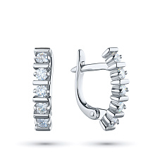Серьги из серебра c бриллиантами