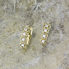 Серьги из желтого золота с бриллиантами