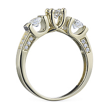 Кольцо из комбинированного золота с бриллиантами