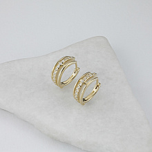 Серьги из желтого золота с бриллиантами