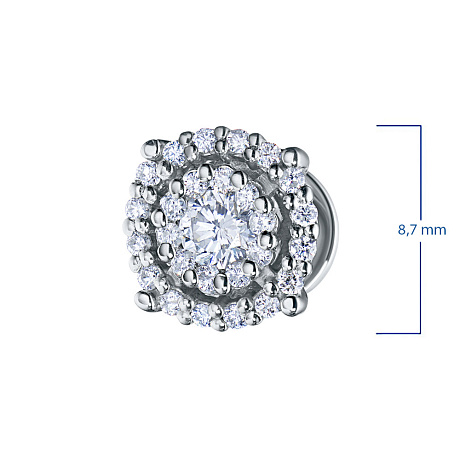 Пусеты из комбинированного золота с бриллиантами