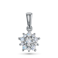 Классическая подвеска из серебра c бриллиантами