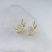 Серьги из желтого золота с бриллиантами