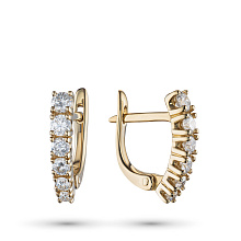 Серьги из желтого золота c бриллиантами