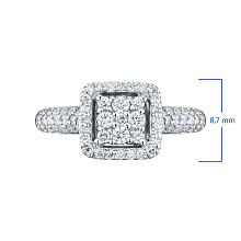 Кольцо из белого золота с бриллиантами