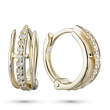 Серьги из желтого золота с бриллиантами