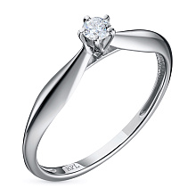 Помолвочное кольцо из белого золота с бриллиантом