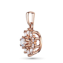 Классическая подвеска из красного золота c бриллиантами
