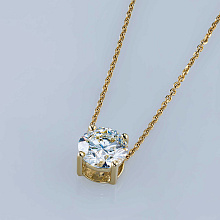 Классическая подвеска из желтого золота с бриллиантом