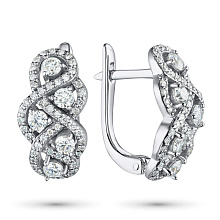 Серьги из комбинированного золота с бриллиантами