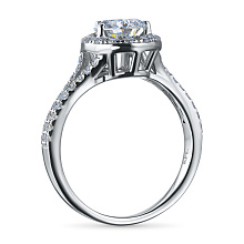 Классическое кольцо из белого золота c бриллиантами