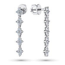 Пусеты из комбинированного золота с бриллиантами