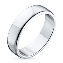 Гладкое кольцо из белого золота