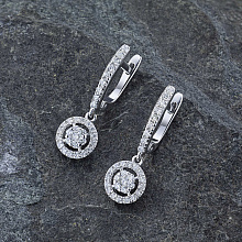 Серьги из белого золота с бриллиантами