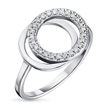 Классическое кольцо из белого золота с бриллиантами