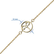 Браслет овен из желтого золота с бриллиантом