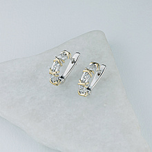 Серьги из комбинированного золота с бриллиантами