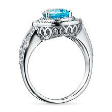 Кольцо из комбинированного золота с и топазом и бриллиантами