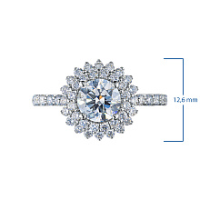 Классическое кольцо из белого золота c бриллиантами