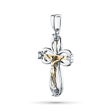 Подвеска из комбинированного золота с бриллиантами