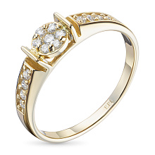Классическое кольцо из желтого золота c бриллиантами