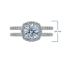 Классическое кольцо из белого золота c бриллиантами