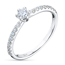 Кольцо из белого золота с бриллиантами