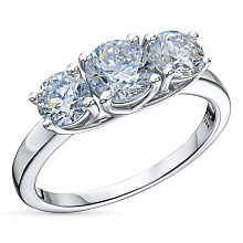 Классическое кольцо из белого золота c бриллиантами