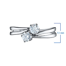 Кольцо из серебра c бриллиантами