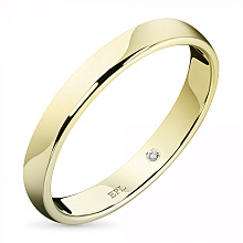 Обручальное кольцо из желтого золота с бриллиантом