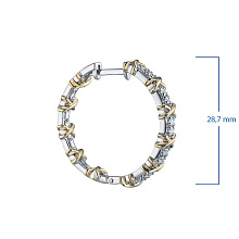 Серьги из комбинированного золота c бриллиантами