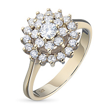 Кольцо из красного золота c бриллиантами