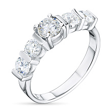 Классическое кольцо из белого золота с бриллиантами