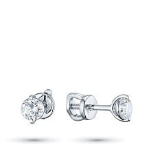 Пусеты из серебра с бриллиантом