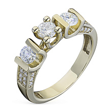 Кольцо из комбинированного золота с бриллиантами