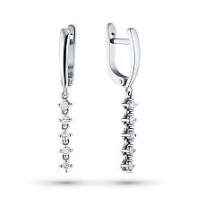 Серьги из серебра c бриллиантами
