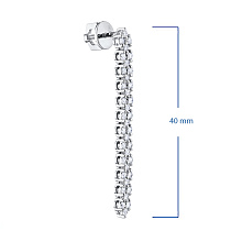 Пусеты из белого золота c бриллиантами