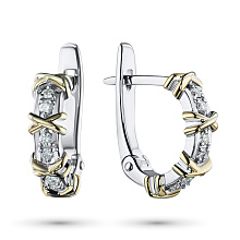 Серьги из комбинированного золота с бриллиантами