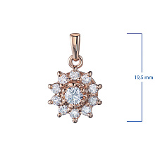 Классическая подвеска из красного золота c бриллиантами