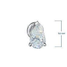 Пусеты из белого золота с бриллиантом