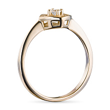 Классическое кольцо из желтого золота с бриллиантами