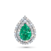 Подвеска из комбинированного золота с и изумрудом и бриллиантами