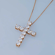 Подвеска из красного золота c бриллиантами