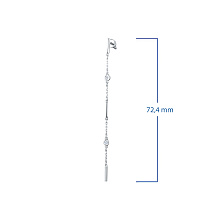 Пусеты из серебра c бриллиантами