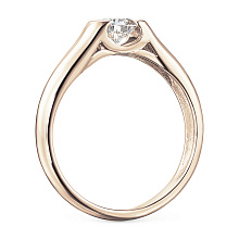 Помолвочное кольцо из красного золота с бриллиантом