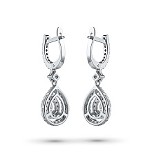 Серьги из белого золота c бриллиантами