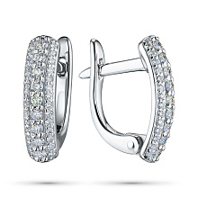 Серьги из белого золота c бриллиантами