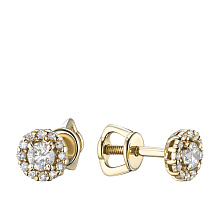 Пусеты из желтого золота c бриллиантами