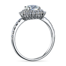 Классическое кольцо из белого золота c бриллиантами